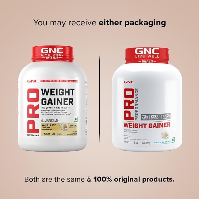 GNC Pro Performance Weight Gainer | 3kg | 73g Protein & 2200 Calories for Muscle Growth | 400g Carbs for Post-Workout Recovery | Reduces Muscle Breakdown & Boosts Endurance | Vanilla Ice Cream - Image 2
